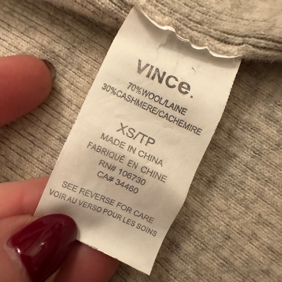 Vince Wool Cashmere Open Front Ombre Cardigan - Size XS - Picture 5 of 9